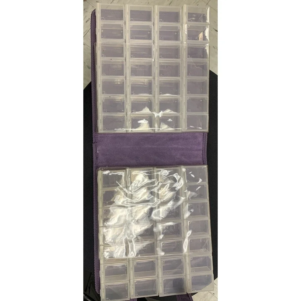 Craft Mates Double Sided Case With 8 Organizers Purple Faux Suede 9.5x9x3